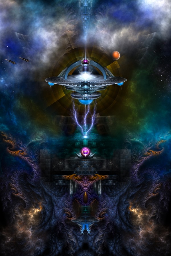 Space Station Ansarious Fractal Art by xzendor7